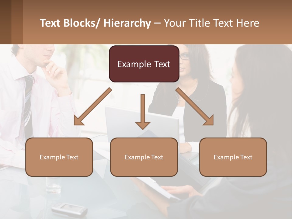 A Group Of People Sitting Around A Table With Laptops PowerPoint Template