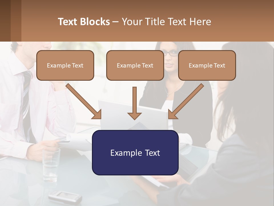A Group Of People Sitting Around A Table With Laptops PowerPoint Template