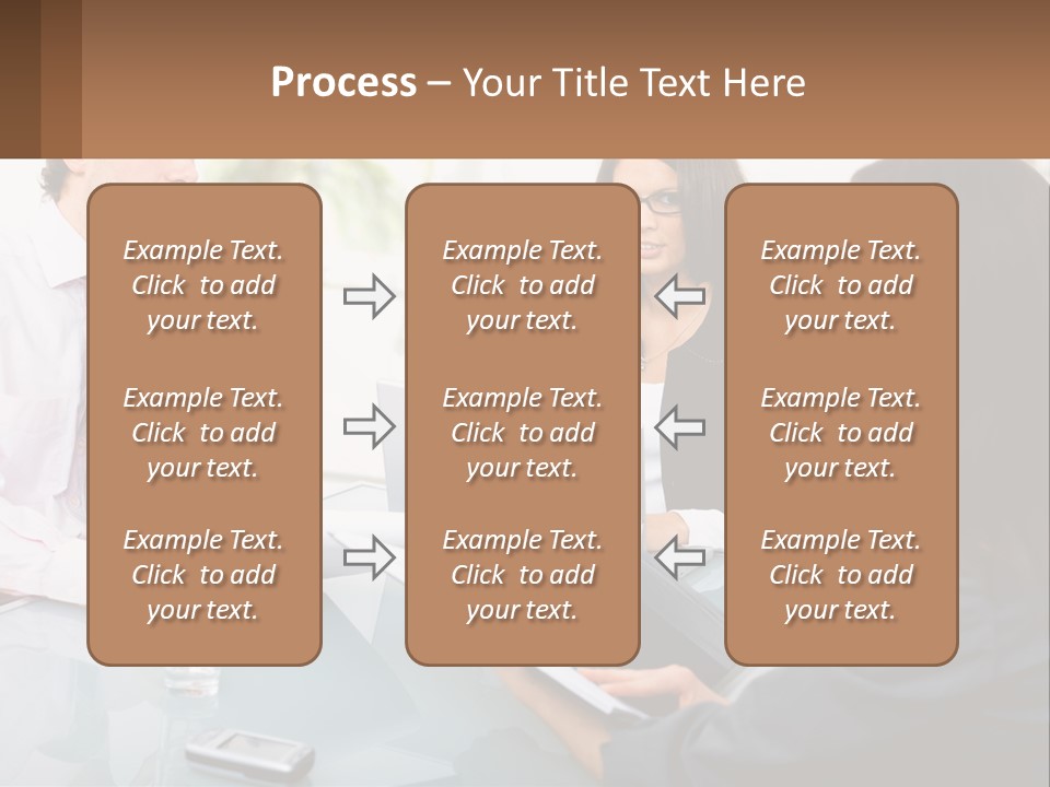 A Group Of People Sitting Around A Table With Laptops PowerPoint Template