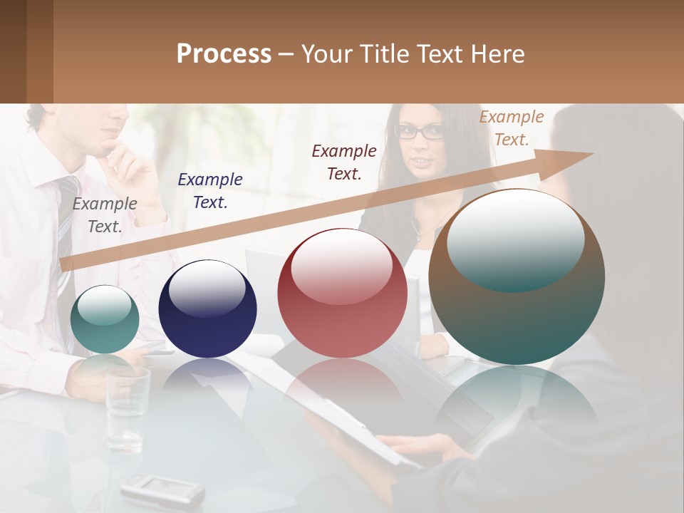 A Group Of People Sitting Around A Table With Laptops PowerPoint Template