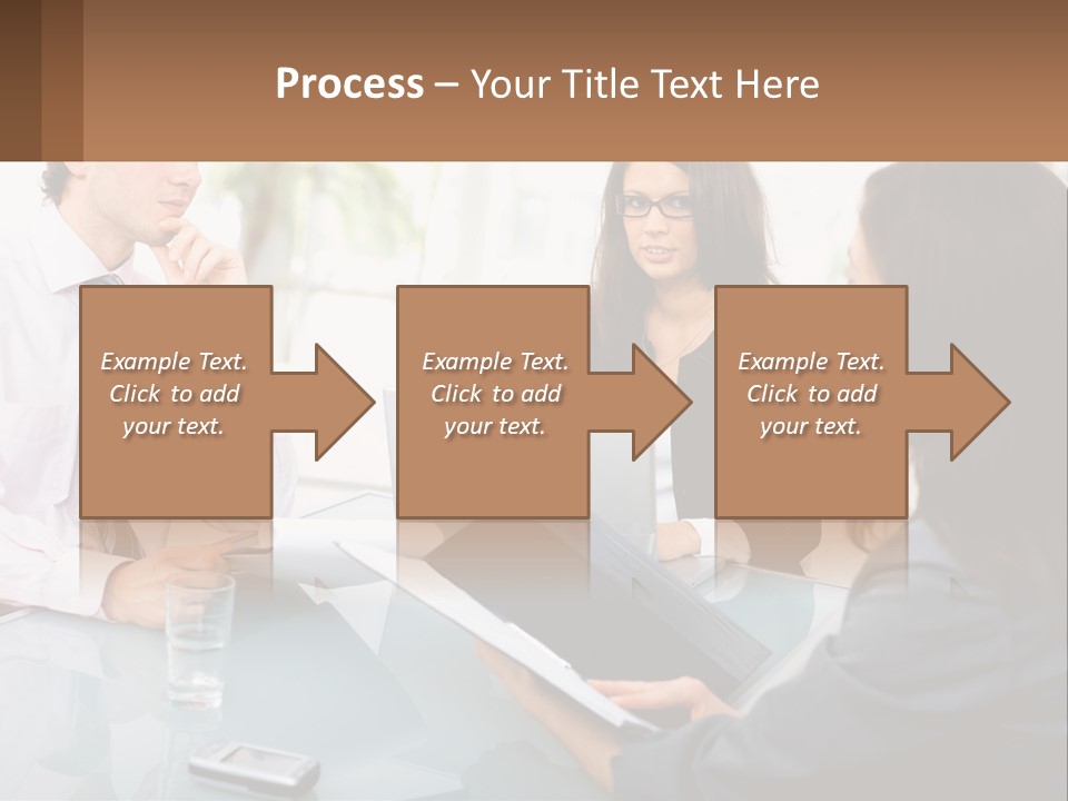 A Group Of People Sitting Around A Table With Laptops PowerPoint Template