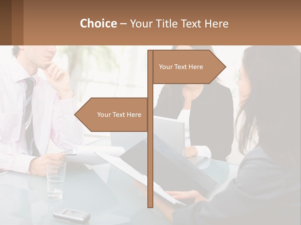 A Group Of People Sitting Around A Table With Laptops PowerPoint Template