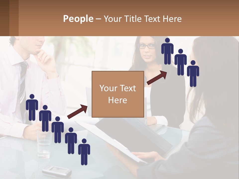 A Group Of People Sitting Around A Table With Laptops PowerPoint Template