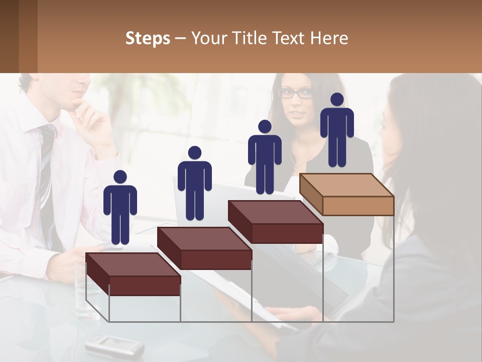 A Group Of People Sitting Around A Table With Laptops PowerPoint Template