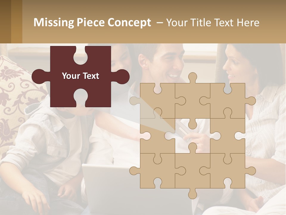 A Group Of People Sitting On A Couch Together PowerPoint Template