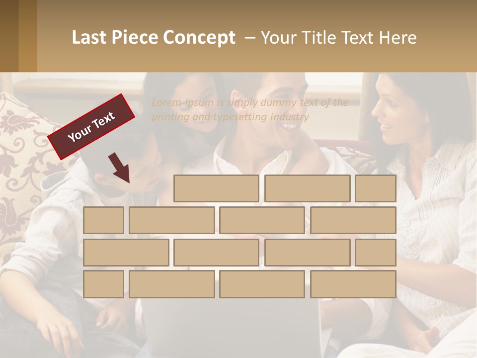 A Group Of People Sitting On A Couch Together PowerPoint Template