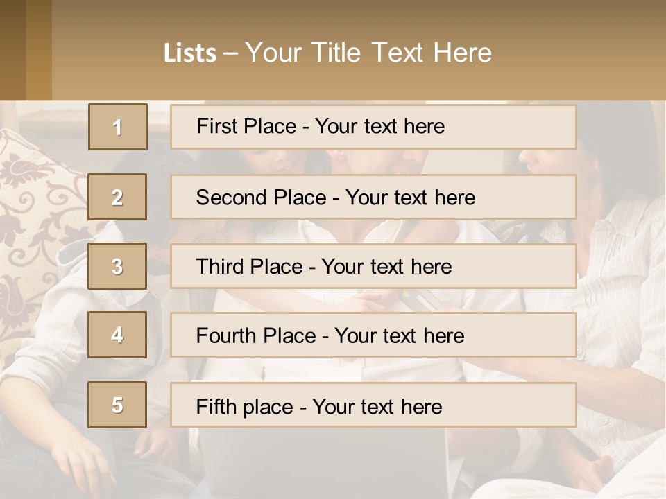 A Group Of People Sitting On A Couch Together PowerPoint Template