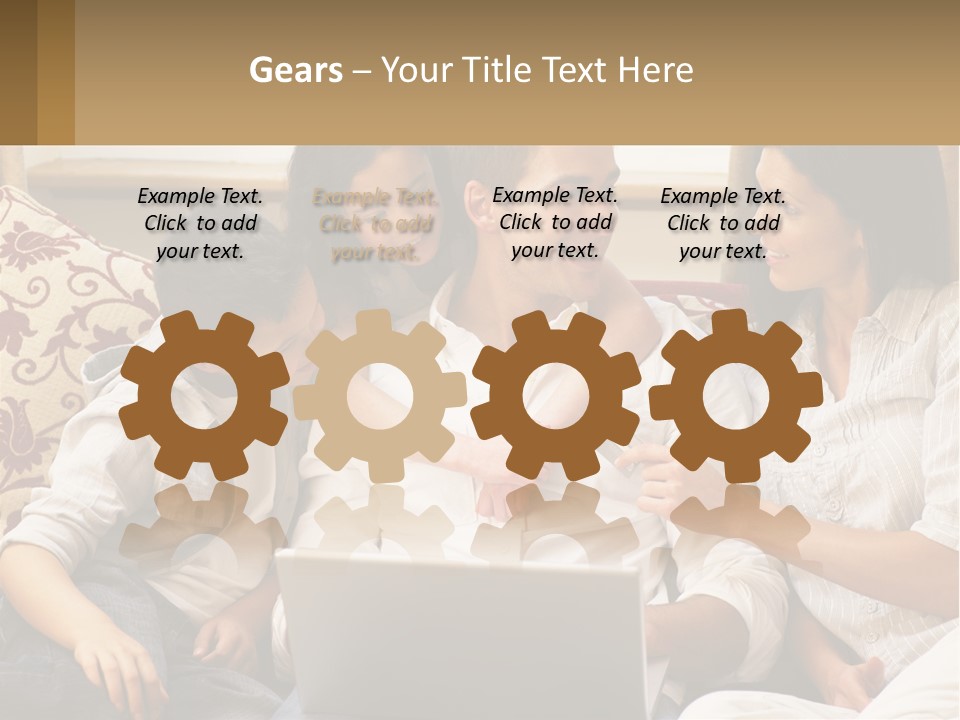 A Group Of People Sitting On A Couch Together PowerPoint Template