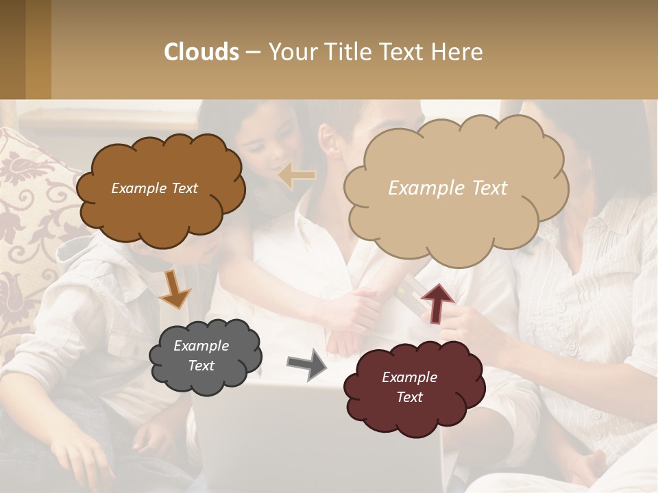 A Group Of People Sitting On A Couch Together PowerPoint Template