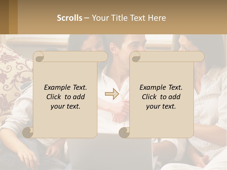 A Group Of People Sitting On A Couch Together PowerPoint Template