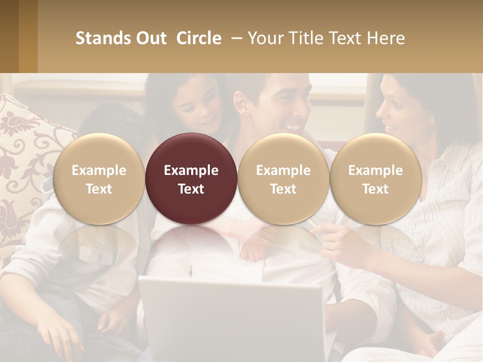 A Group Of People Sitting On A Couch Together PowerPoint Template