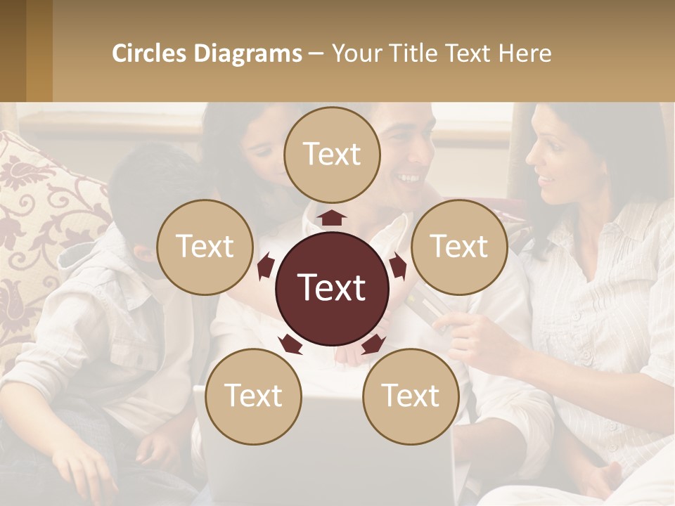 A Group Of People Sitting On A Couch Together PowerPoint Template