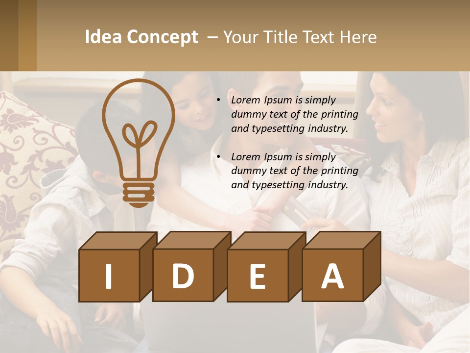 A Group Of People Sitting On A Couch Together PowerPoint Template