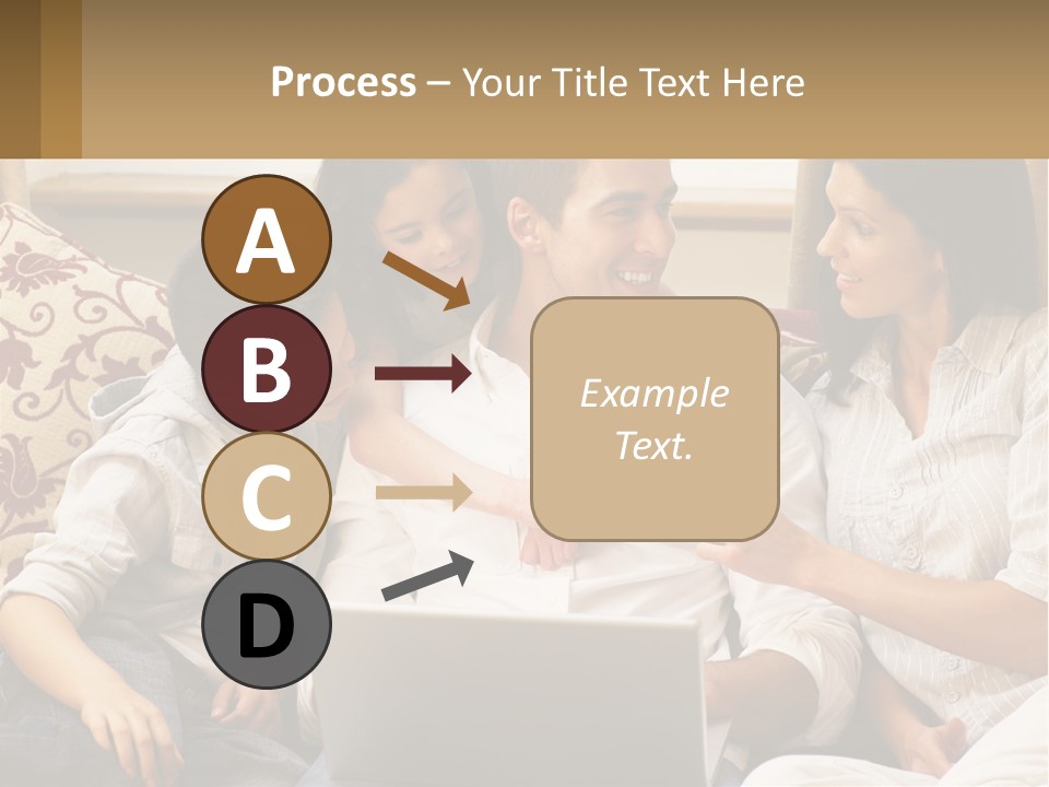 A Group Of People Sitting On A Couch Together PowerPoint Template