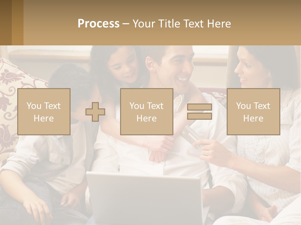 A Group Of People Sitting On A Couch Together PowerPoint Template