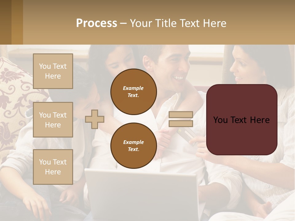 A Group Of People Sitting On A Couch Together PowerPoint Template