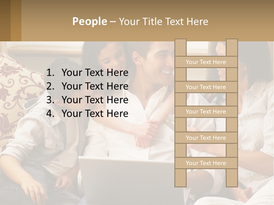 A Group Of People Sitting On A Couch Together PowerPoint Template
