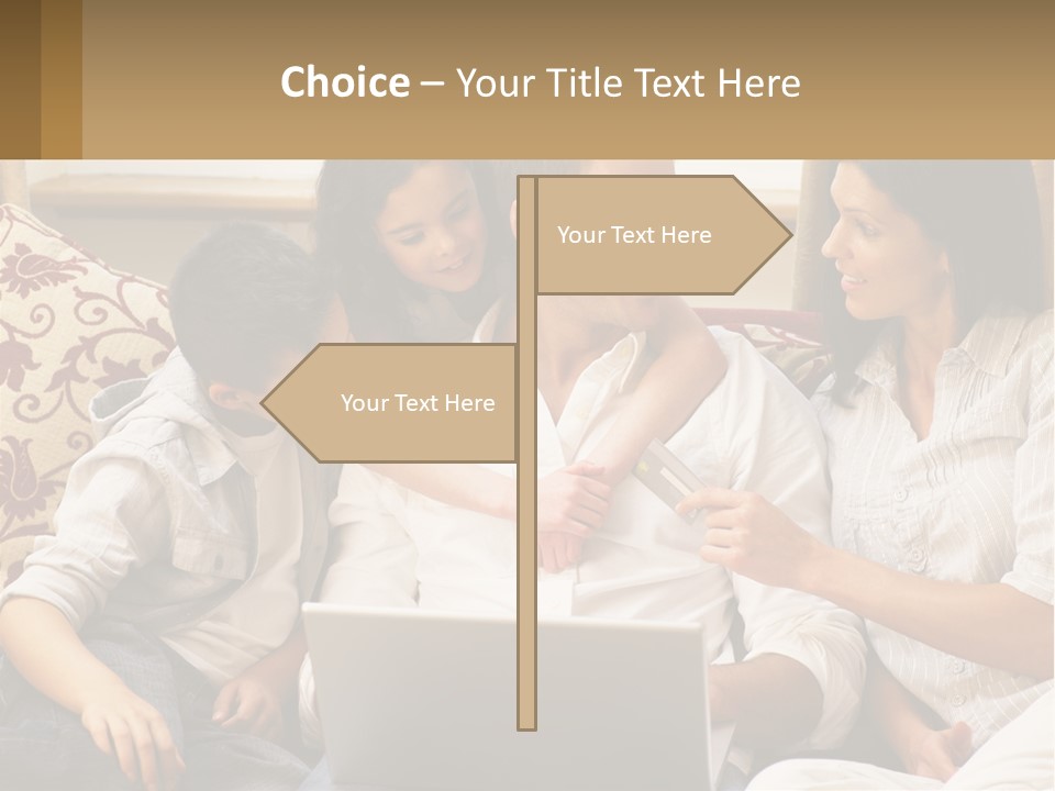 A Group Of People Sitting On A Couch Together PowerPoint Template