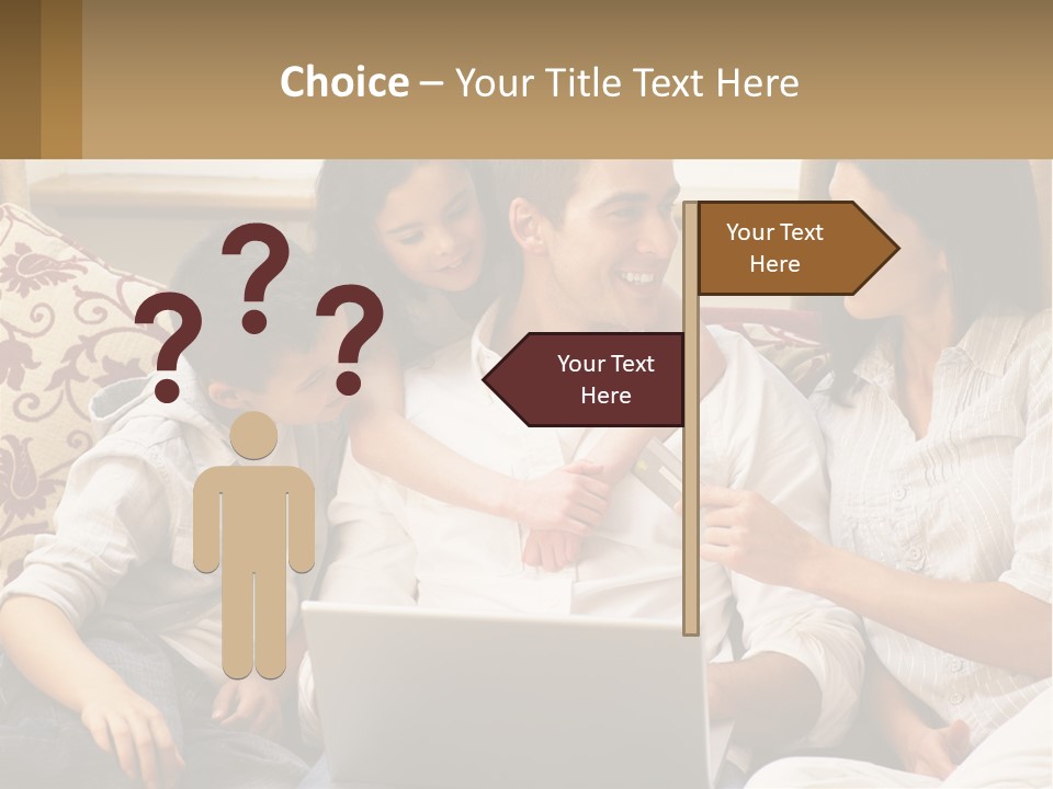 A Group Of People Sitting On A Couch Together PowerPoint Template