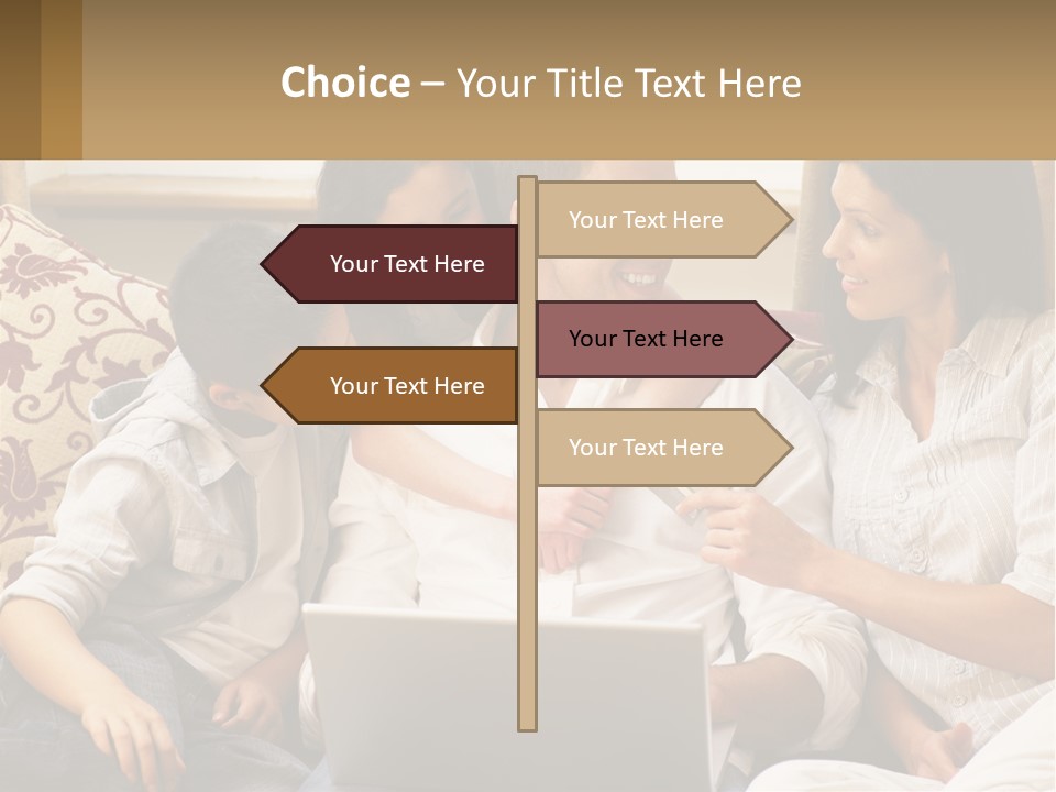 A Group Of People Sitting On A Couch Together PowerPoint Template