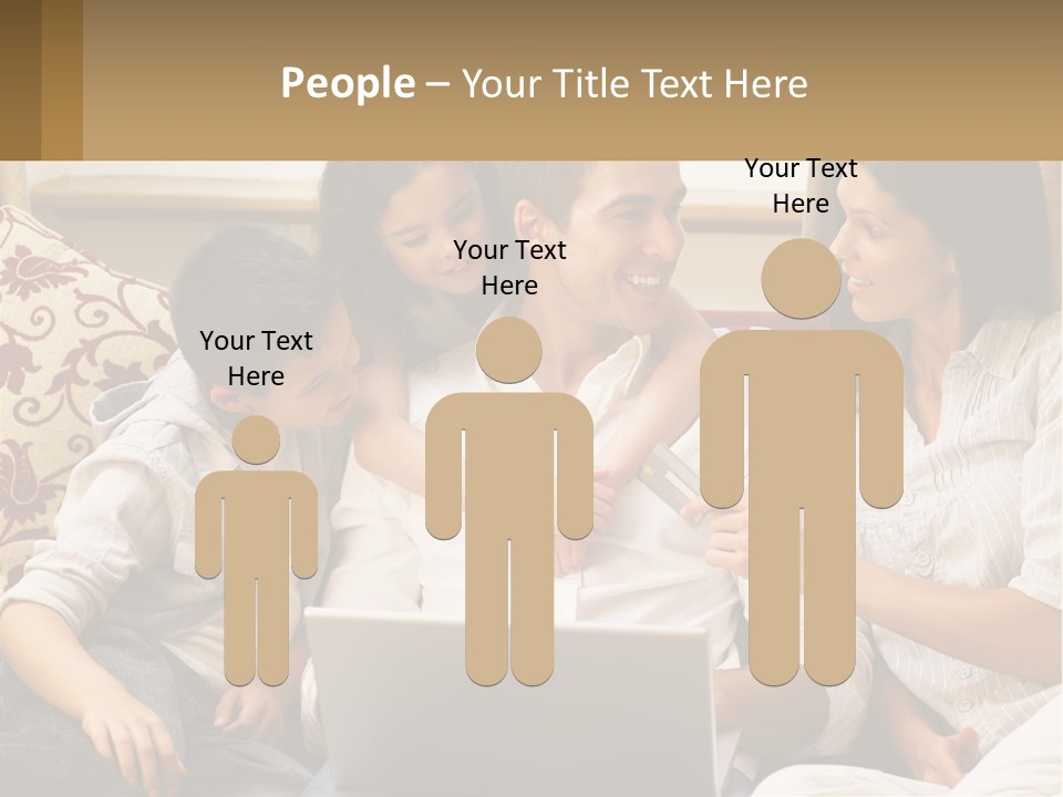 A Group Of People Sitting On A Couch Together PowerPoint Template