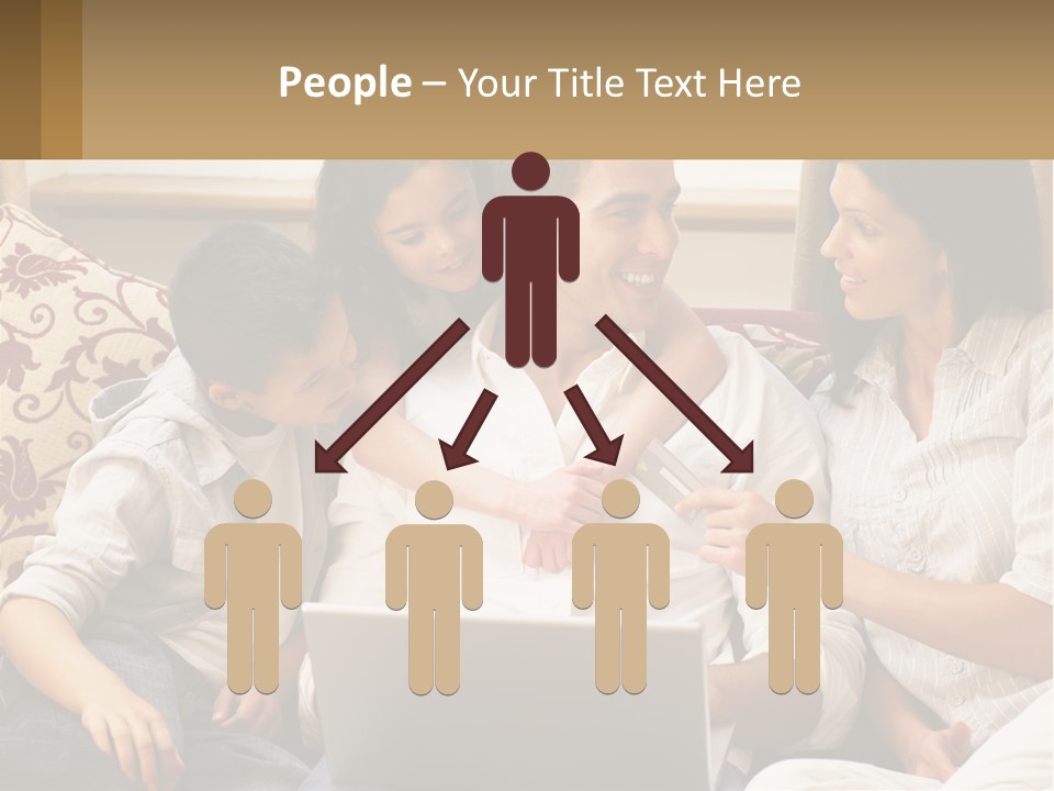 A Group Of People Sitting On A Couch Together PowerPoint Template