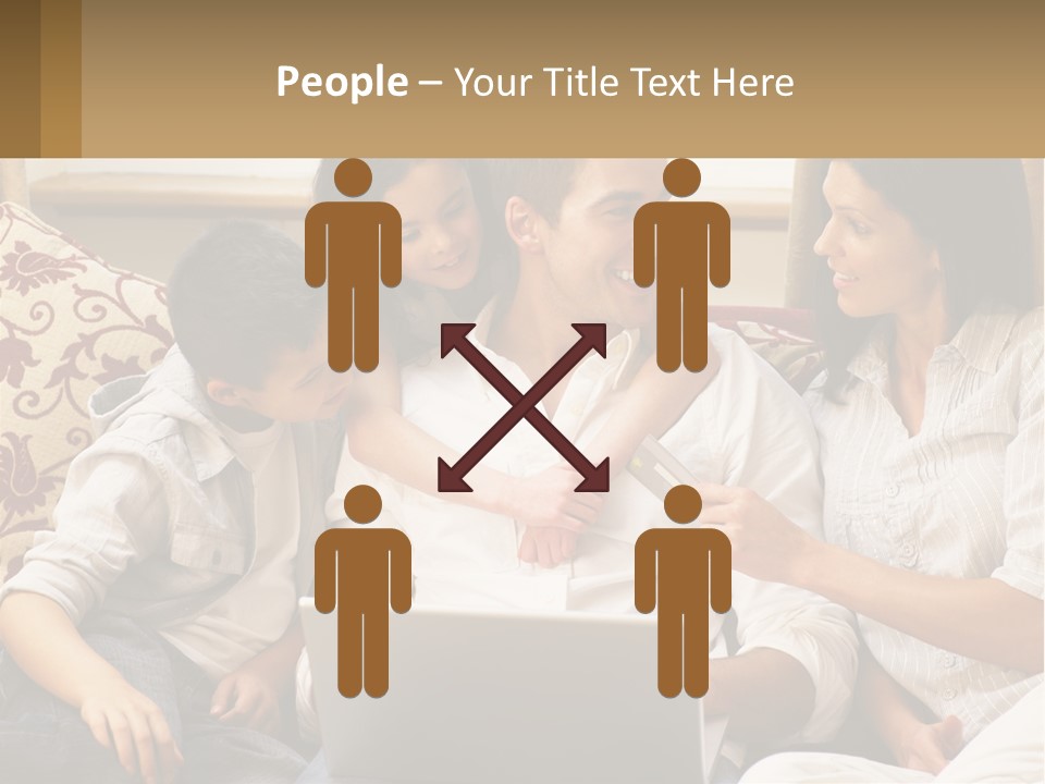 A Group Of People Sitting On A Couch Together PowerPoint Template