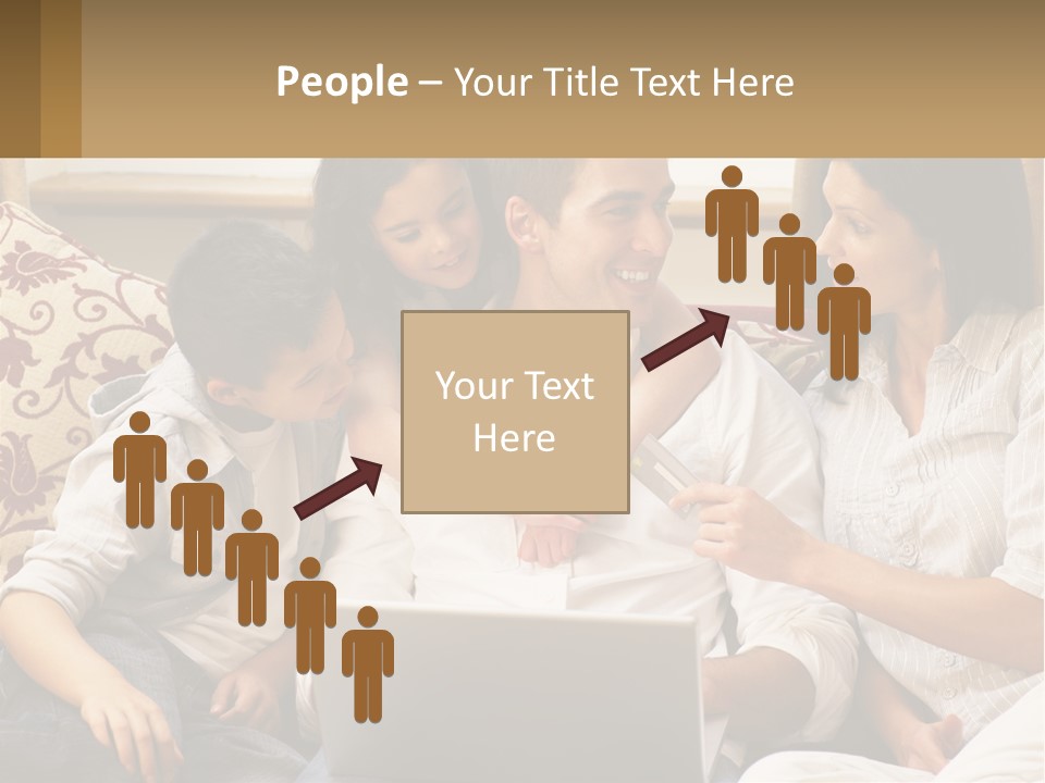 A Group Of People Sitting On A Couch Together PowerPoint Template