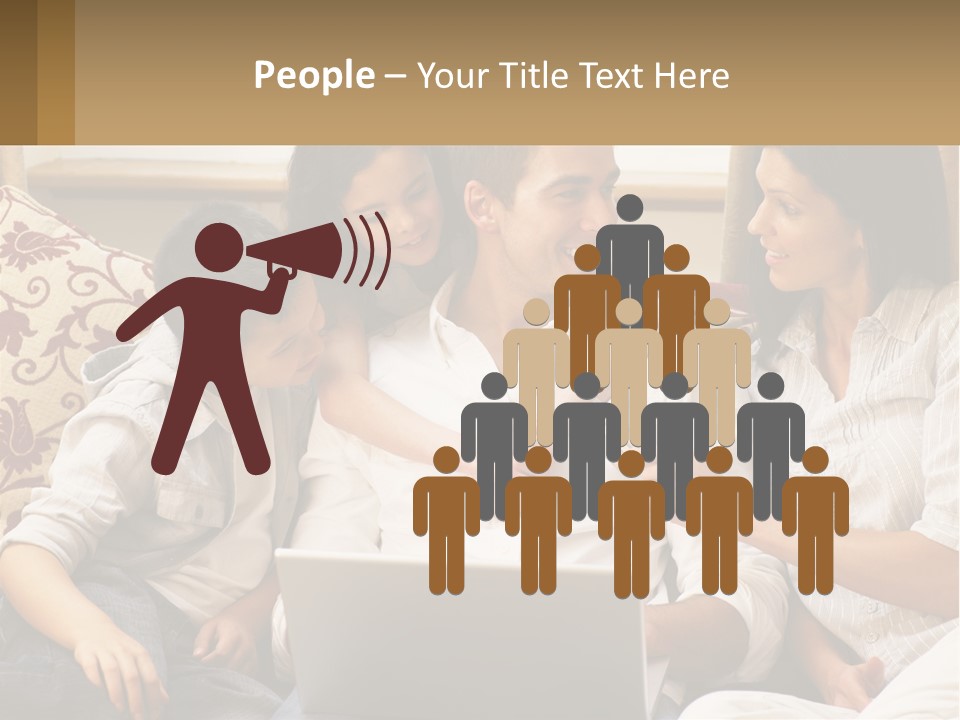 A Group Of People Sitting On A Couch Together PowerPoint Template