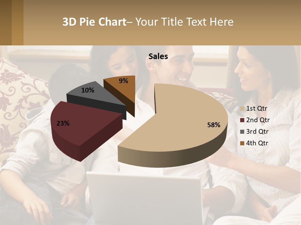A Group Of People Sitting On A Couch Together PowerPoint Template