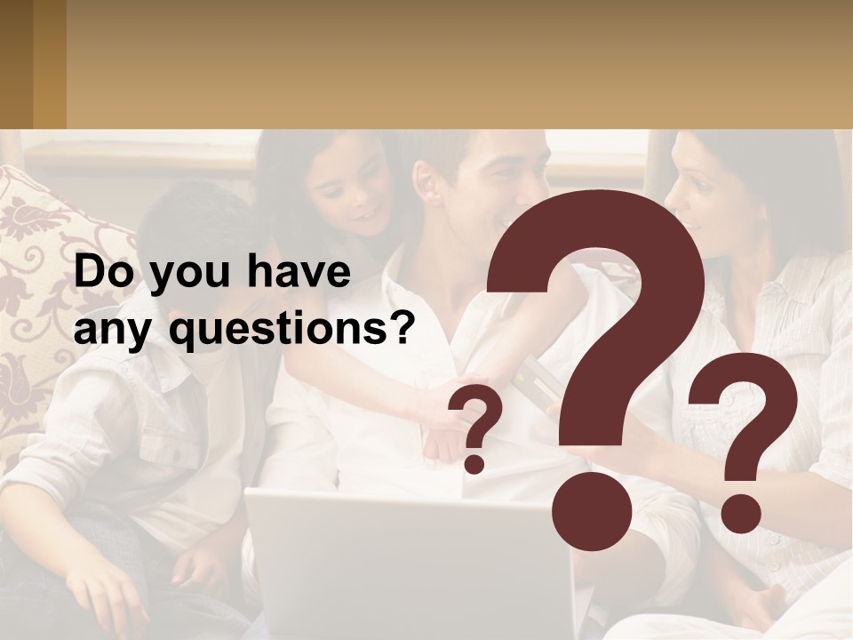 A Group Of People Sitting On A Couch Together PowerPoint Template