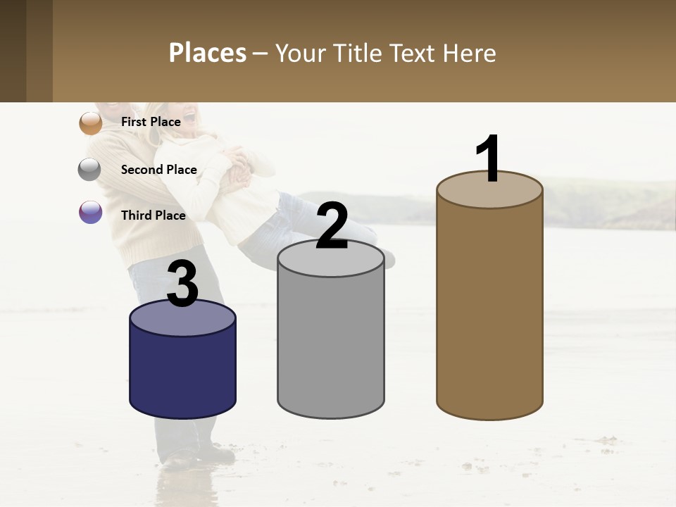 A Man Carrying A Woman On His Back On The Beach PowerPoint Template