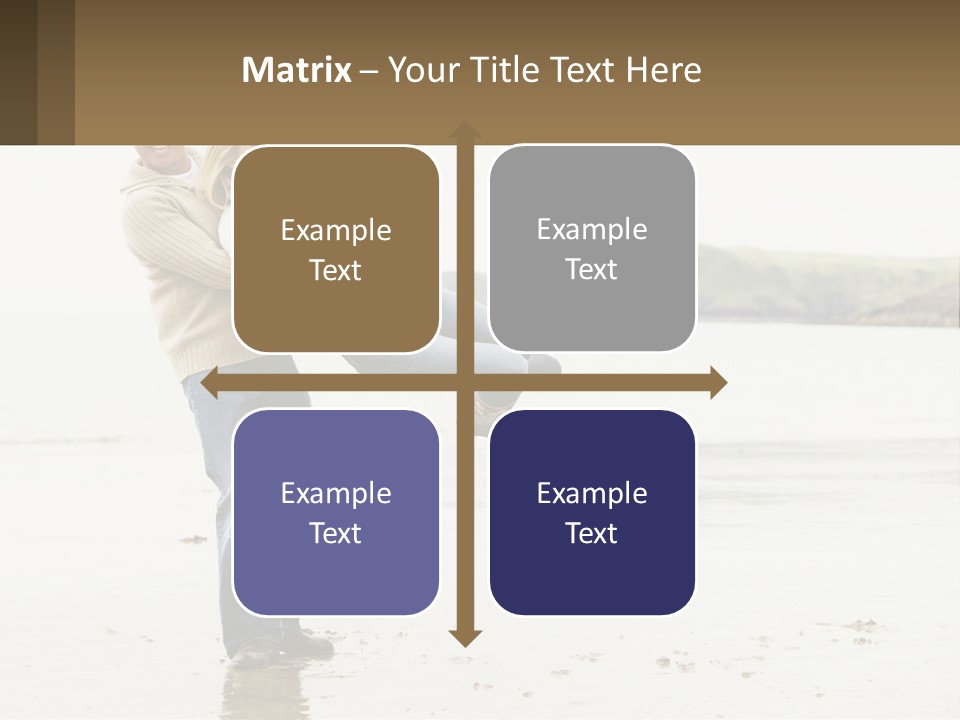 A Man Carrying A Woman On His Back On The Beach PowerPoint Template