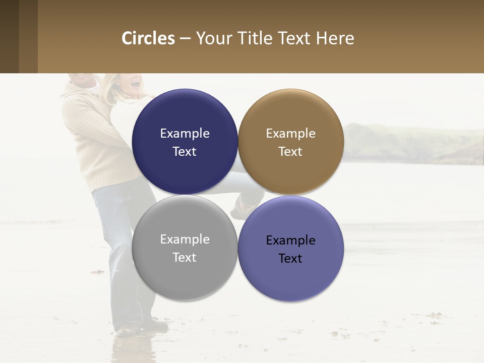 A Man Carrying A Woman On His Back On The Beach PowerPoint Template