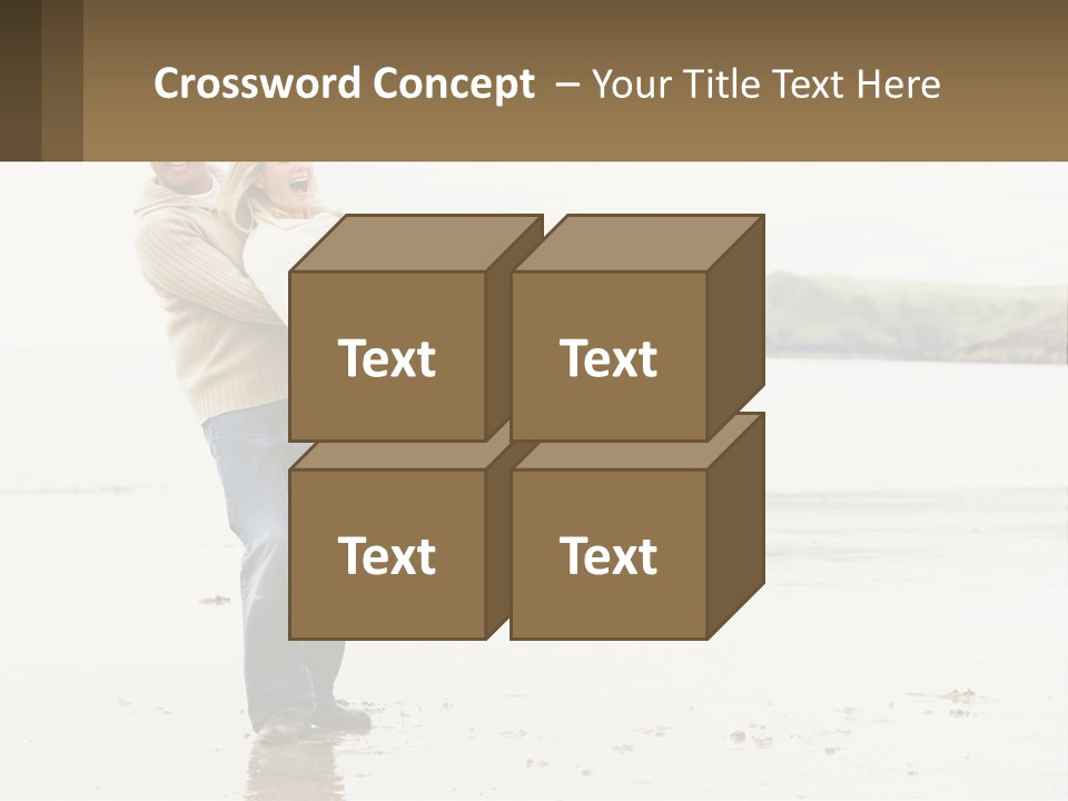 A Man Carrying A Woman On His Back On The Beach PowerPoint Template