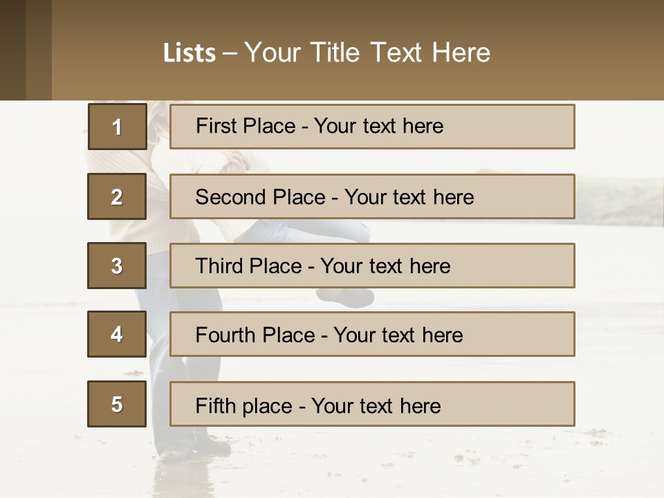 A Man Carrying A Woman On His Back On The Beach PowerPoint Template