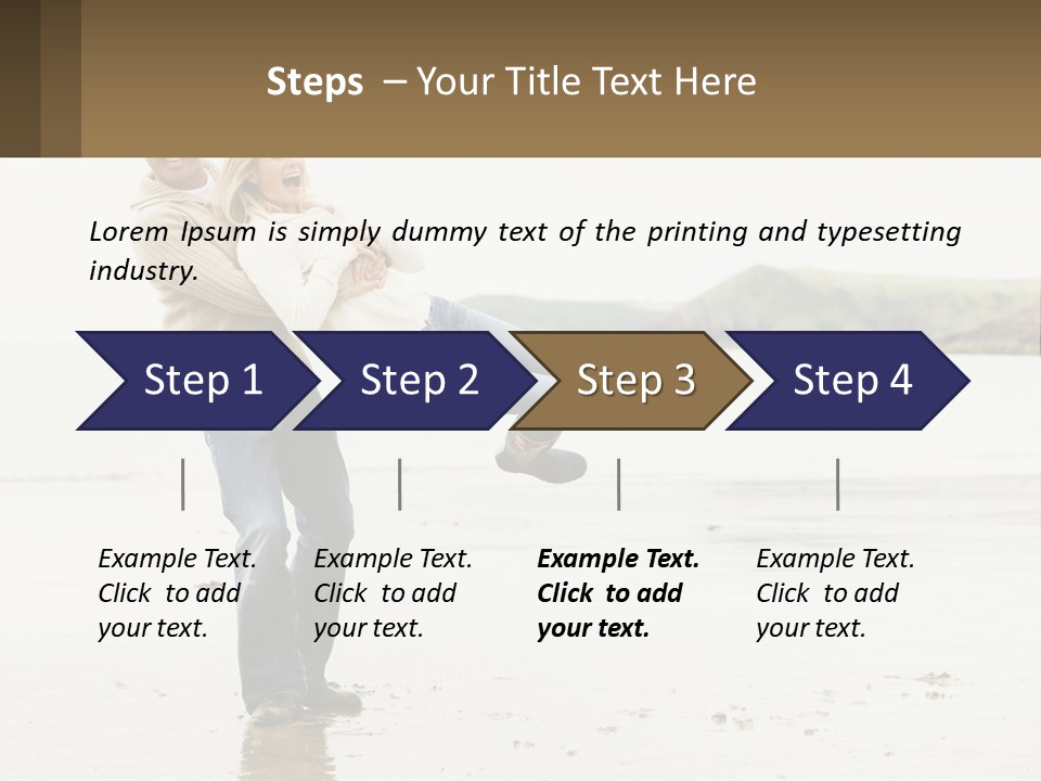 A Man Carrying A Woman On His Back On The Beach PowerPoint Template