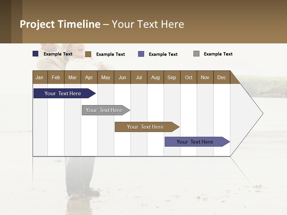 A Man Carrying A Woman On His Back On The Beach PowerPoint Template