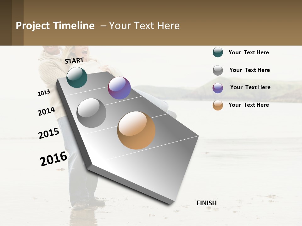 A Man Carrying A Woman On His Back On The Beach PowerPoint Template