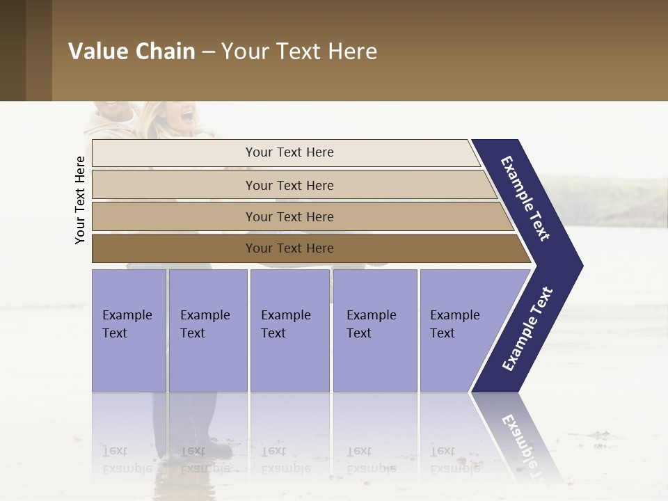 A Man Carrying A Woman On His Back On The Beach PowerPoint Template