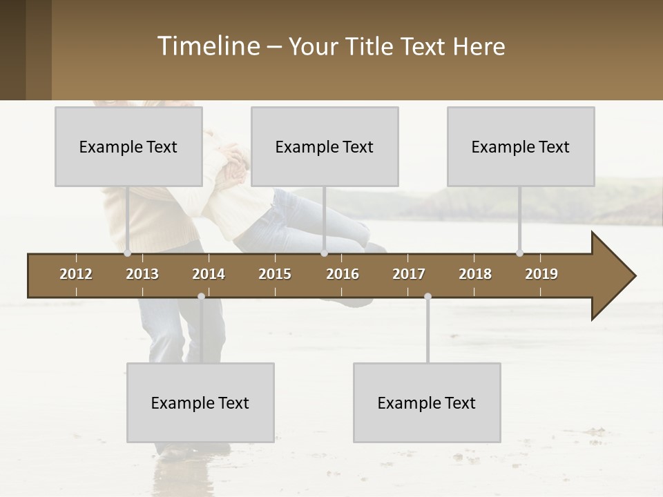 A Man Carrying A Woman On His Back On The Beach PowerPoint Template