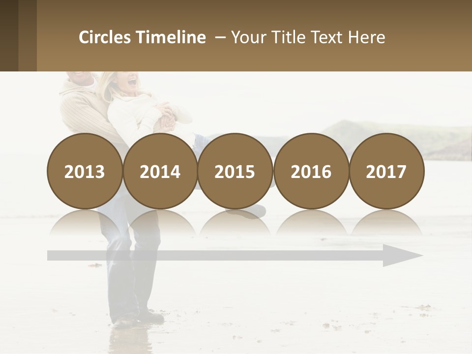 A Man Carrying A Woman On His Back On The Beach PowerPoint Template