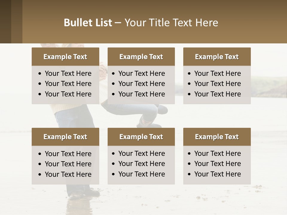 A Man Carrying A Woman On His Back On The Beach PowerPoint Template