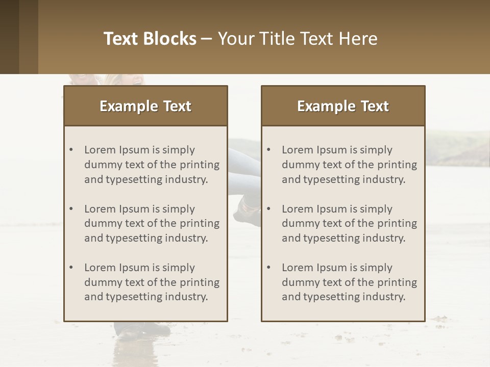 A Man Carrying A Woman On His Back On The Beach PowerPoint Template