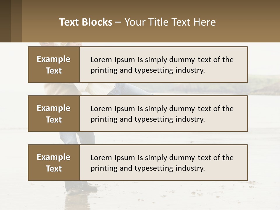 A Man Carrying A Woman On His Back On The Beach PowerPoint Template