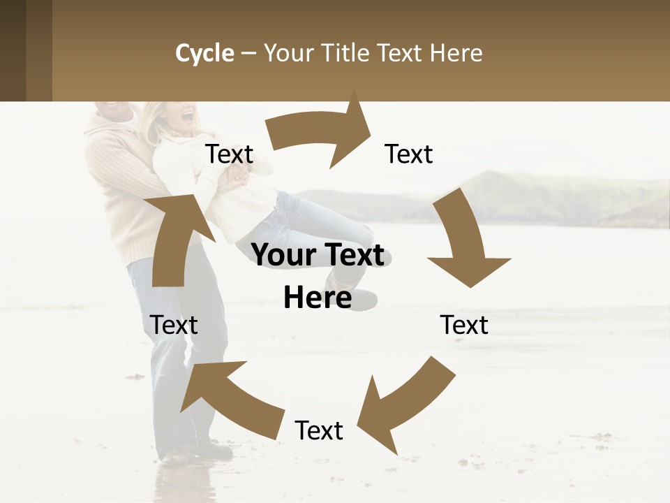 A Man Carrying A Woman On His Back On The Beach PowerPoint Template