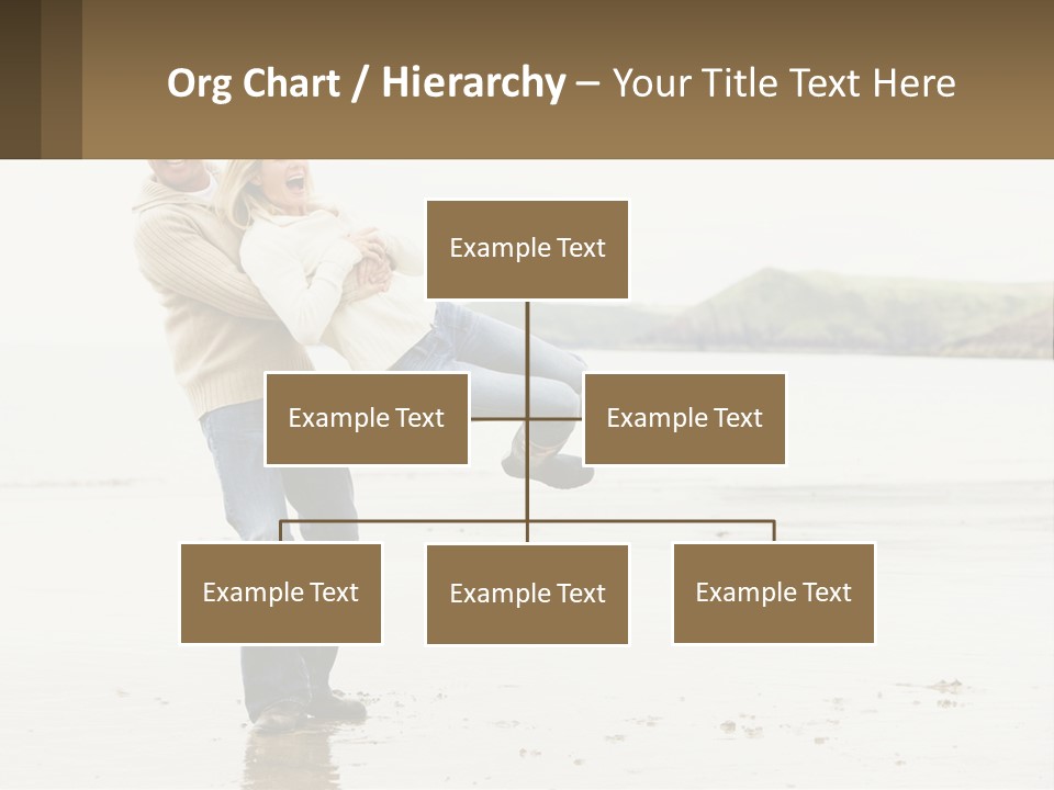 A Man Carrying A Woman On His Back On The Beach PowerPoint Template