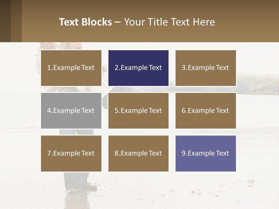 A Man Carrying A Woman On His Back On The Beach PowerPoint Template