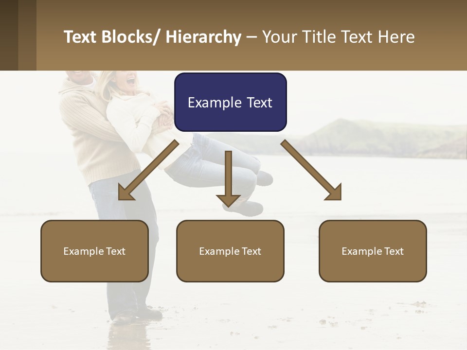 A Man Carrying A Woman On His Back On The Beach PowerPoint Template