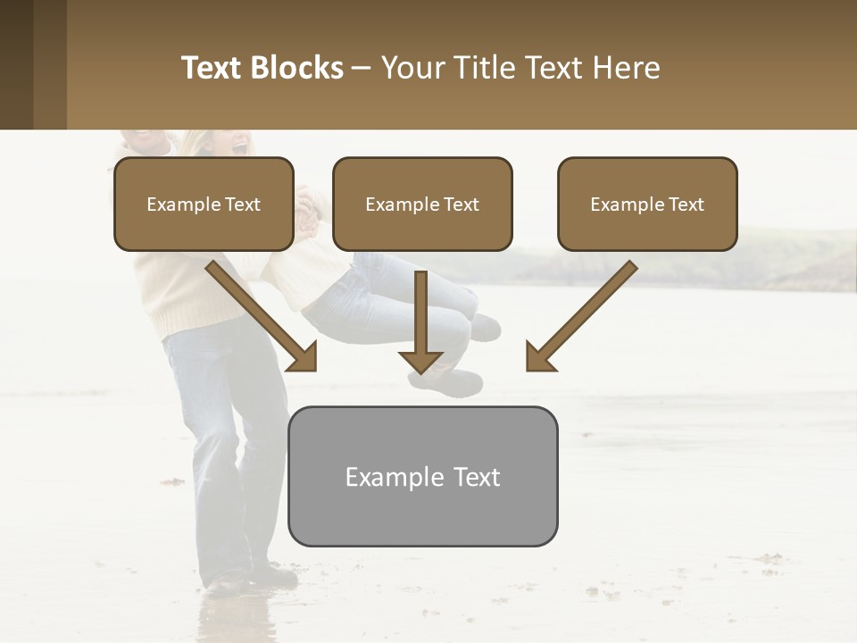 A Man Carrying A Woman On His Back On The Beach PowerPoint Template